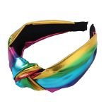 adjustable metallic rainbow headband