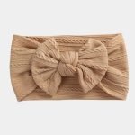 bandeau bebe beige tan gros noeud meolina