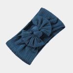 bandeau bebe bleu gros noeud meolina