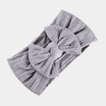 bandeau bebe gris gros noeud meolina