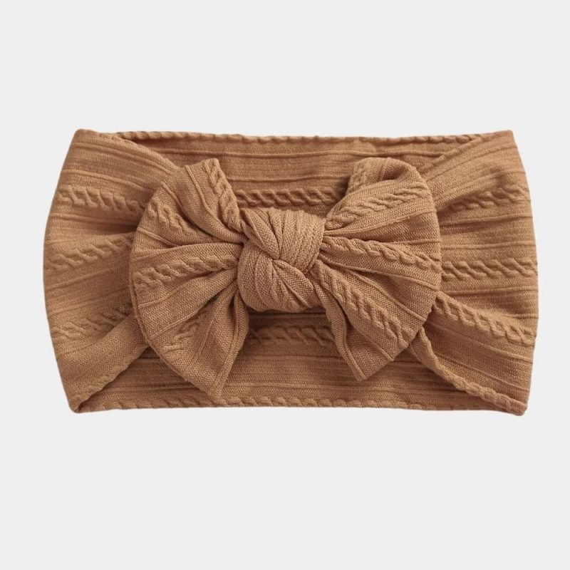bandeau bebe marron gros noeud meolina