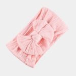 bandeau bebe rose clair gros noeud meolina