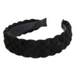 Large serre-tête matelassé - damier noir ébène