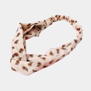 bandeau fleuri beige brume meolina