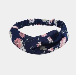 bandeau fleuri bleu marine meolina