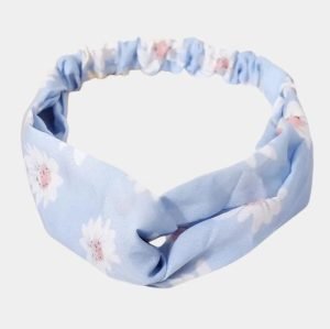 bandeau floral bleu clair meolina