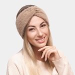 bandeau fourrure marron uni meolina
