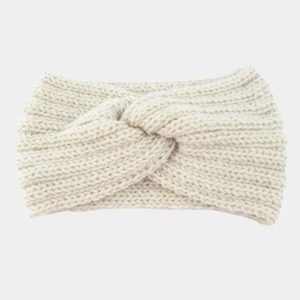 bandeau laine beige uni meolina