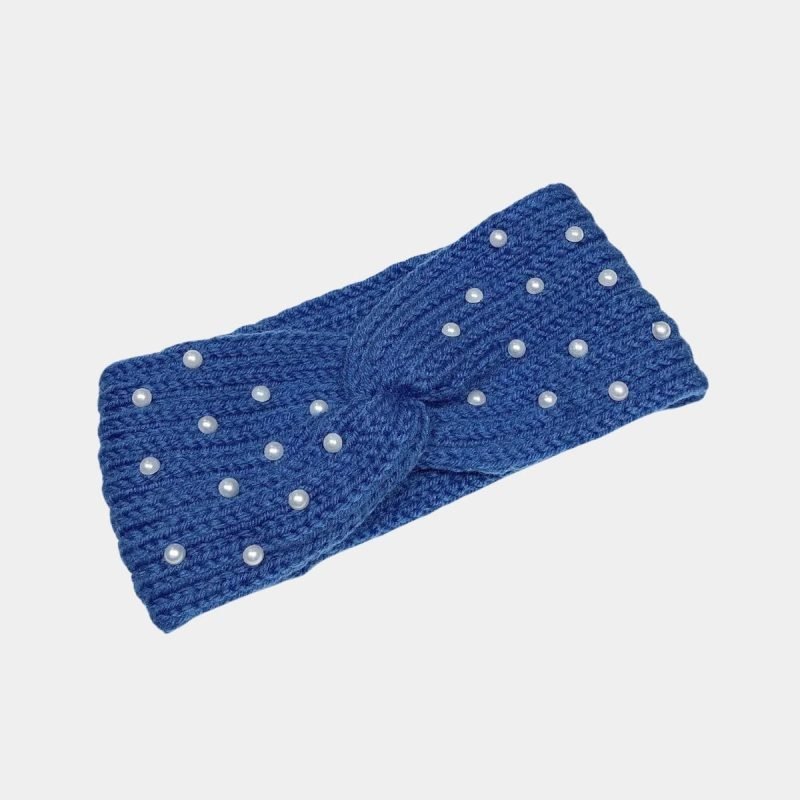 bandeau laine bleu cobalt perles meolina bandeau laine bleu cobalt perles meolina