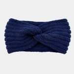 bandeau laine bleu marine uni meolina
