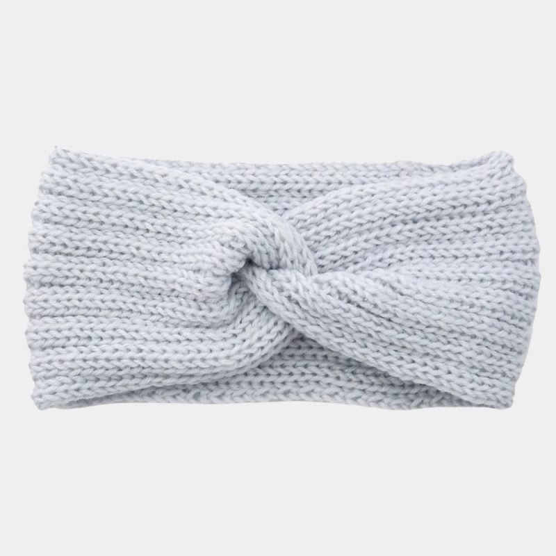 bandeau laine gris clair uni meolina