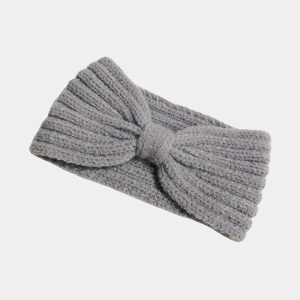 bandeau laine gris noeud meolina
