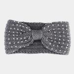 bandeau laine gris perles noeud meolina