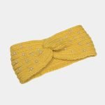 bandeau laine jaune perles meolina