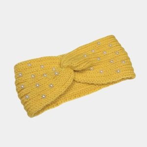 bandeau laine jaune perles meolina