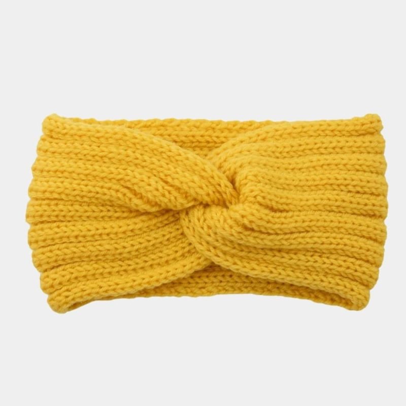 bandeau laine jaune uni meolina