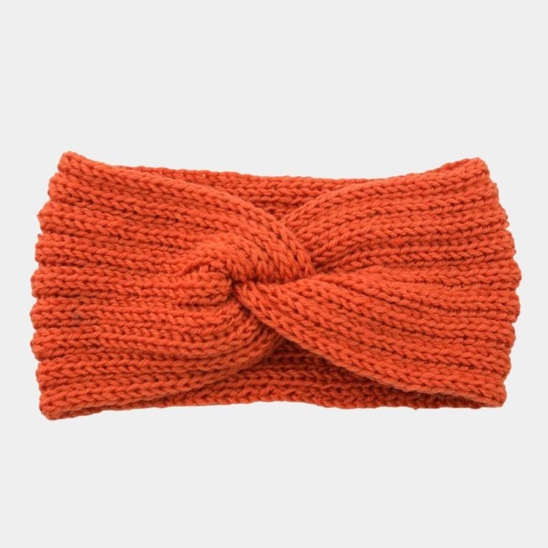 bandeau laine orange uni meolina