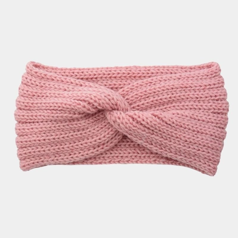 bandeau laine rose clair uni meolina