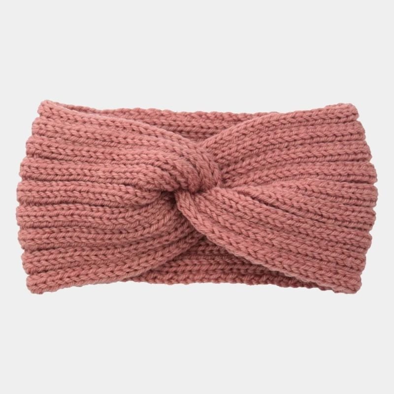 bandeau laine rose fonce uni meolina