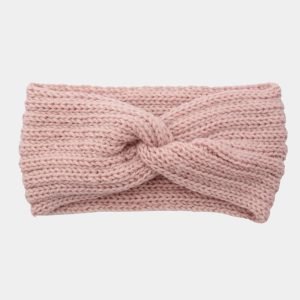 bandeau laine rose pale uni meolina