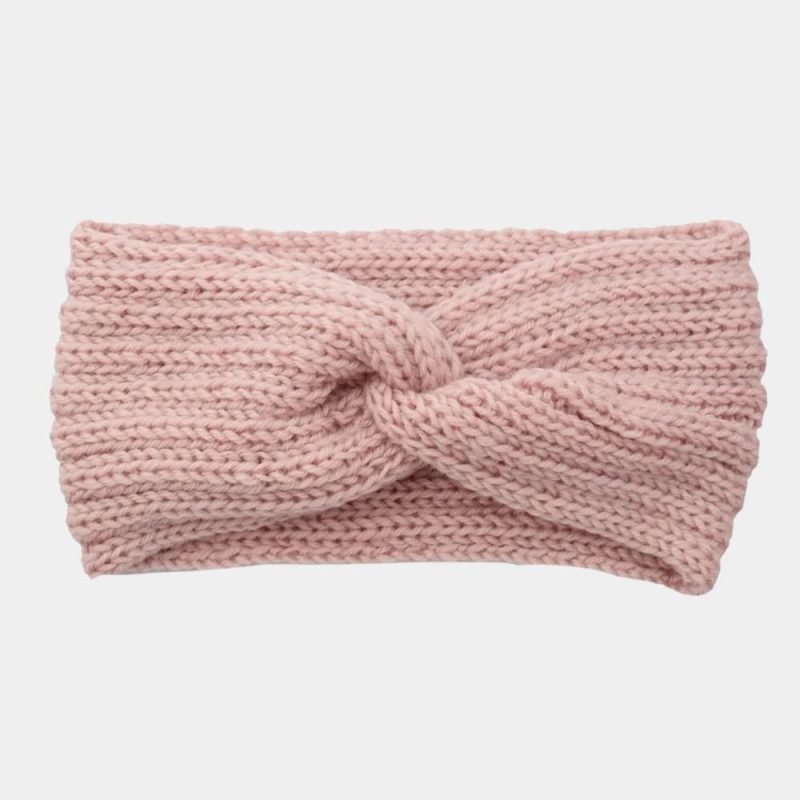 bandeau laine rose pale uni meolina bandeau laine rose pale uni meolina