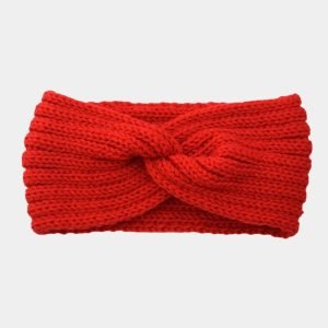 bandeau laine rouge uni meolina