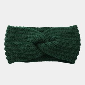 bandeau laine vert fonce uni meolina
