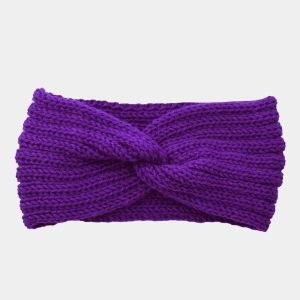 bandeau laine violet uni meolina