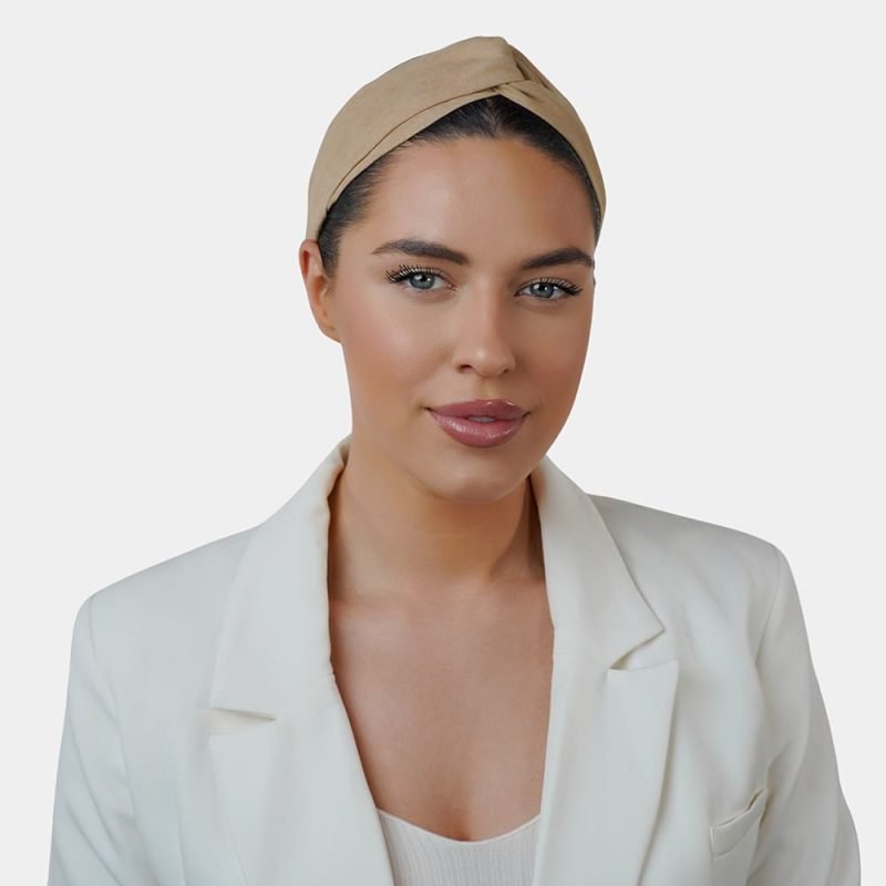 bandeau marron uni noeud meolina