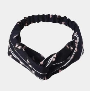 bandeau noir imprime fleurs meolina