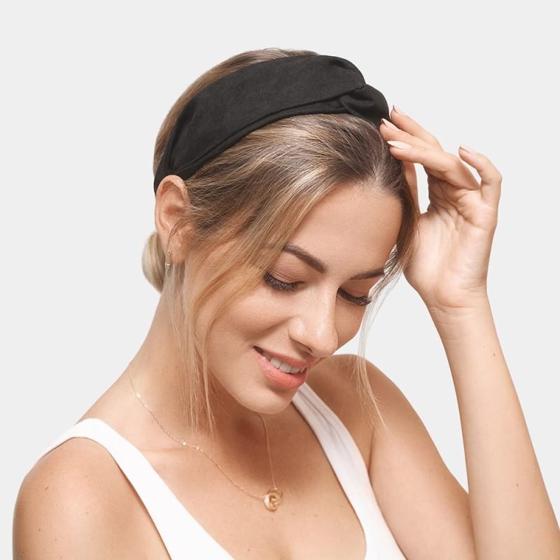 bandeau noir uni noeud meolina