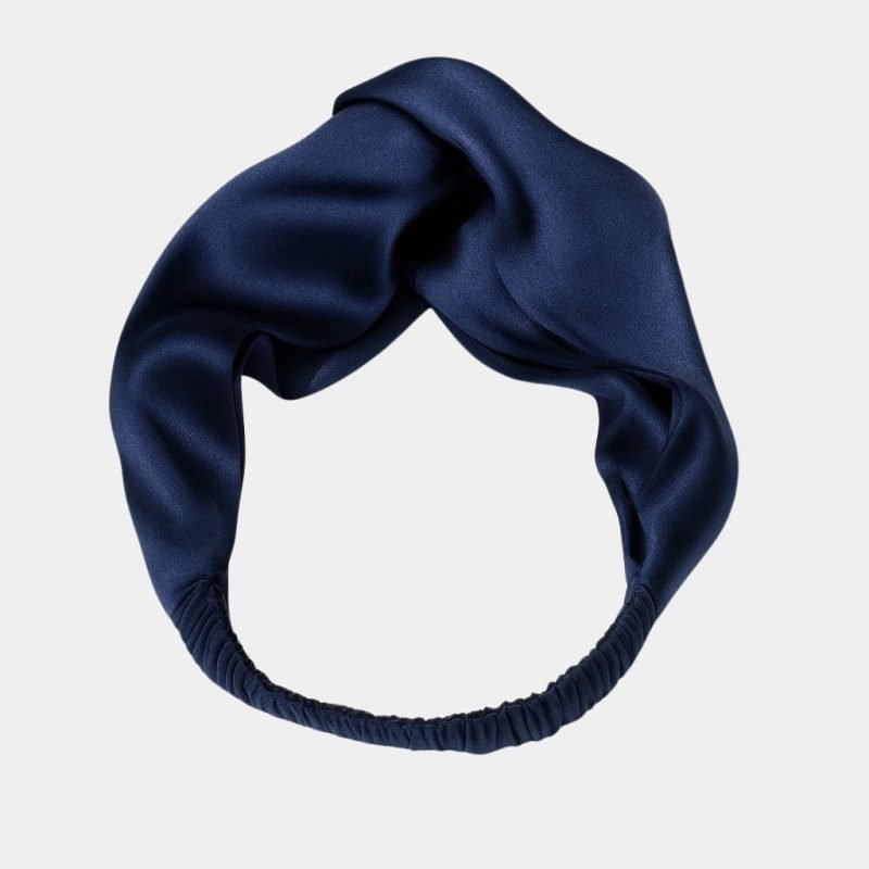 bandeau soie bleu marine meolina