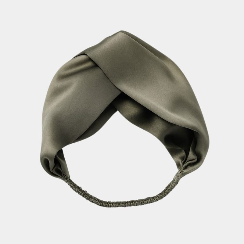 bandeau soie kaki meolina