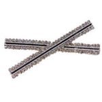 Barrette lignes de strass croisées