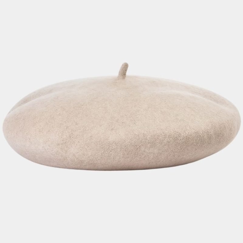 beret basque large laine beige meolina