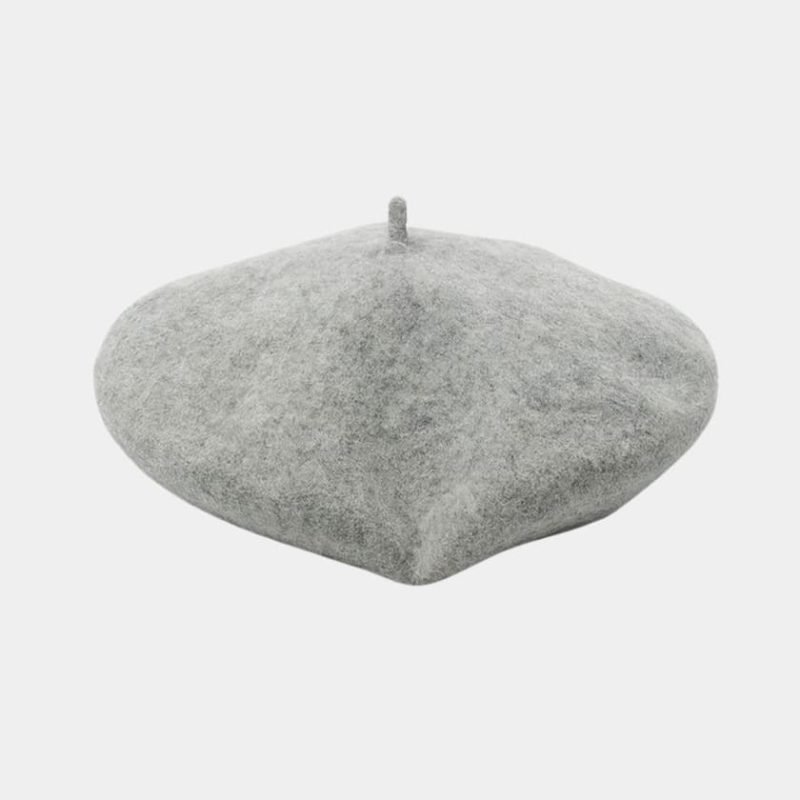 beret basque large laine gris chine meolina