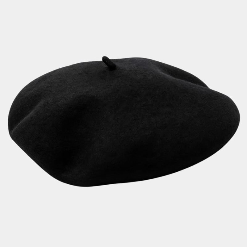 beret basque large laine noir meolina