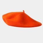beret basque orange laine meolina