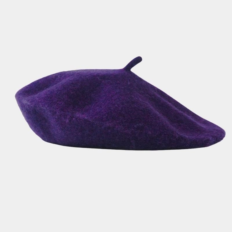 beret basque violet fonce laine meolina beret basque violet fonce laine meolina