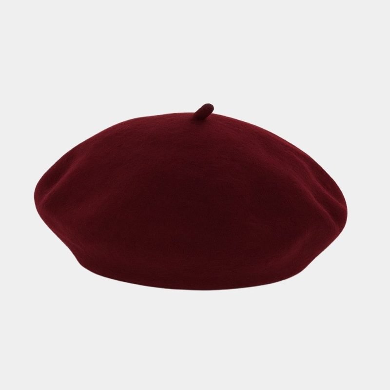 beret bonnet bordeaux feutre laine meolina