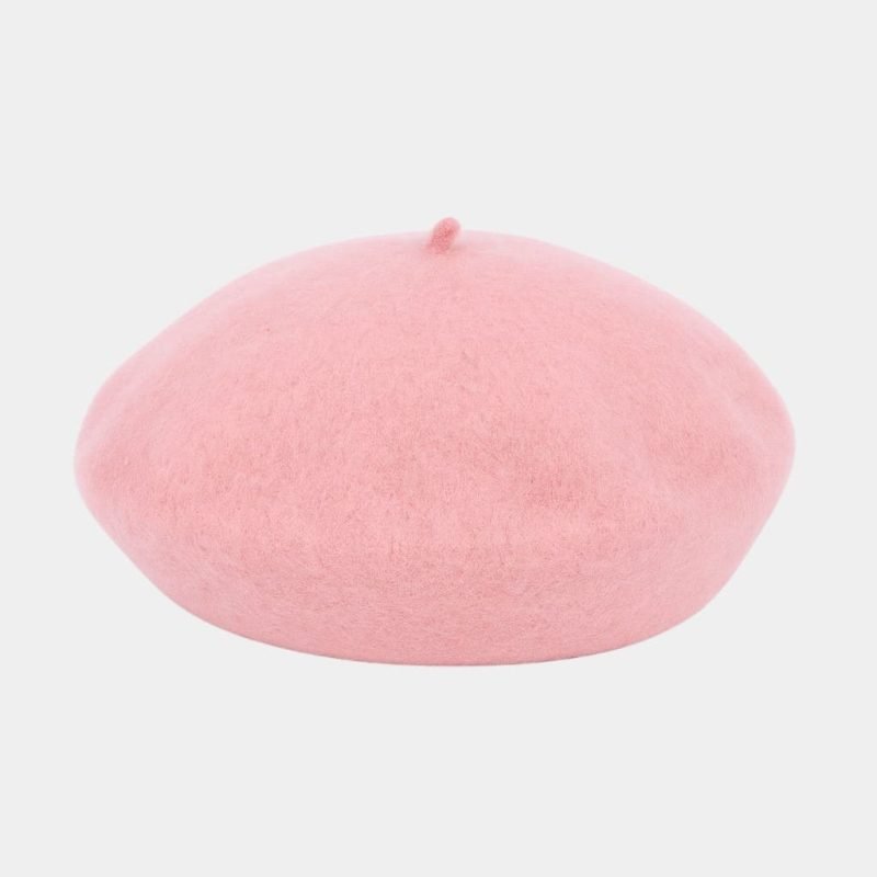 beret bonnet rose feutre laine meolina