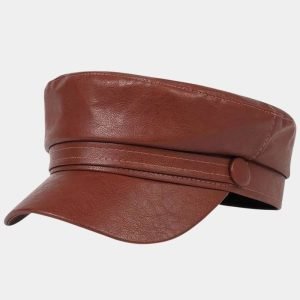 beret casquette marron cognac cuir meolina