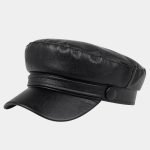 beret casquette noir cuir meolina