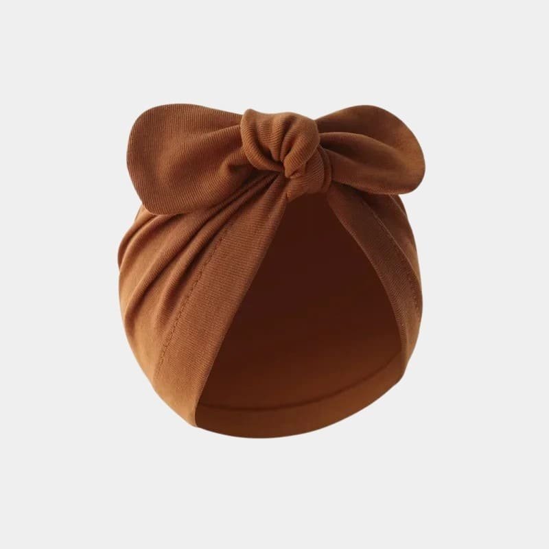bonnet turban bebe marron caramel noeud meolina bonnet turban bebe marron caramel noeud meolina