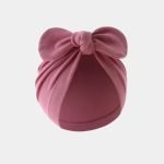 bonnet turban bebe rose bordeaux noeud meolina