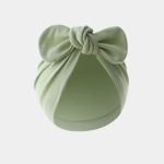 bonnet turban bebe vert pastel noeud meolina