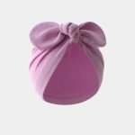 bonnet turban bebe violet clair noeud meolina