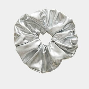 chouchou argente cuir brillant meolina