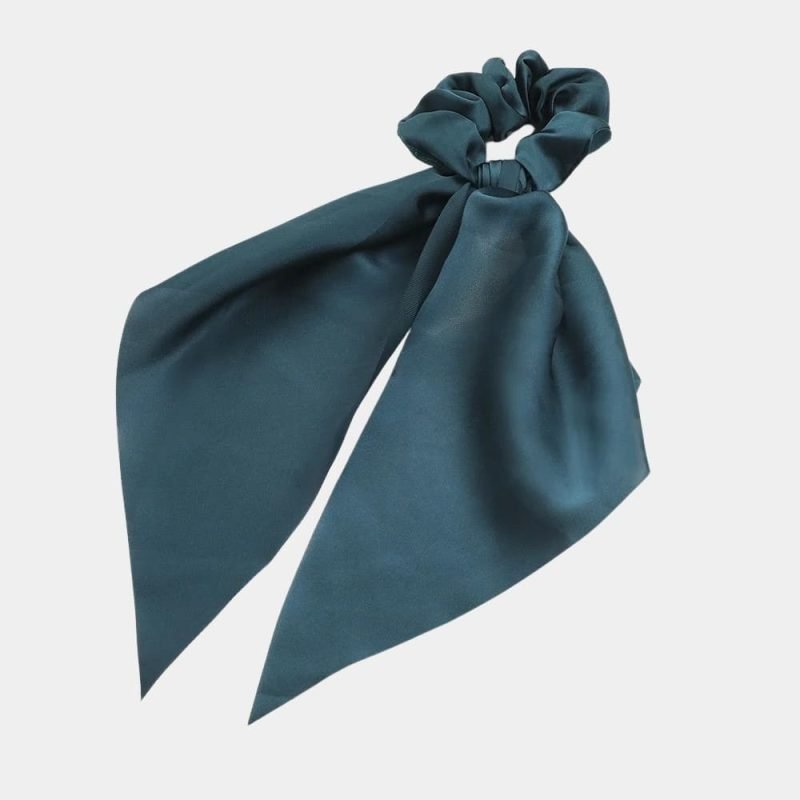 chouchou foulard bleu canard meolina