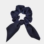 chouchou foulard court bleu fonce noeud meolina